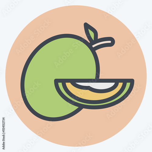 Icon Melon. related to Fruits And Vegetables symbol. color mate style. editable