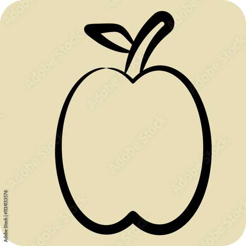 Icon Apricot. related to Fruits And Vegetables symbol. hand drawn style. editable photo