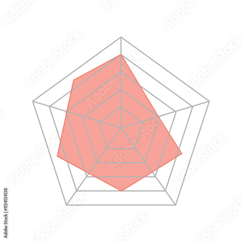 Simple & modern Radar or spider diagram vector. Flat spider mesh, radar charts simple vector . Kiviat diagram for statistic and analytic perfect for business project needed