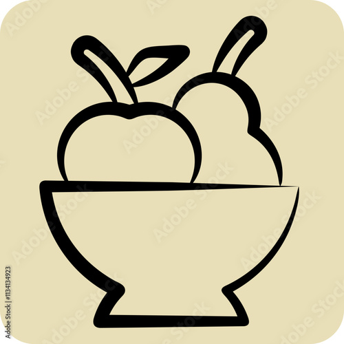 Icon Fruits. related to Fruits And Vegetables symbol. hand drawn style. editable