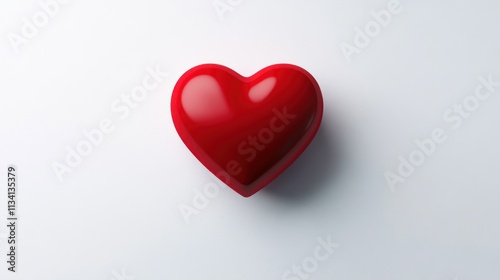 Red Heart on a White Background