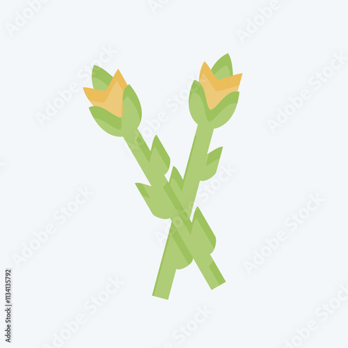 Icon Asparagus. related to Fruits And Vegetables symbol. flat style. editableIcon Asparagus. related to Fruits And Vegetables symbol. flat style. editable photo