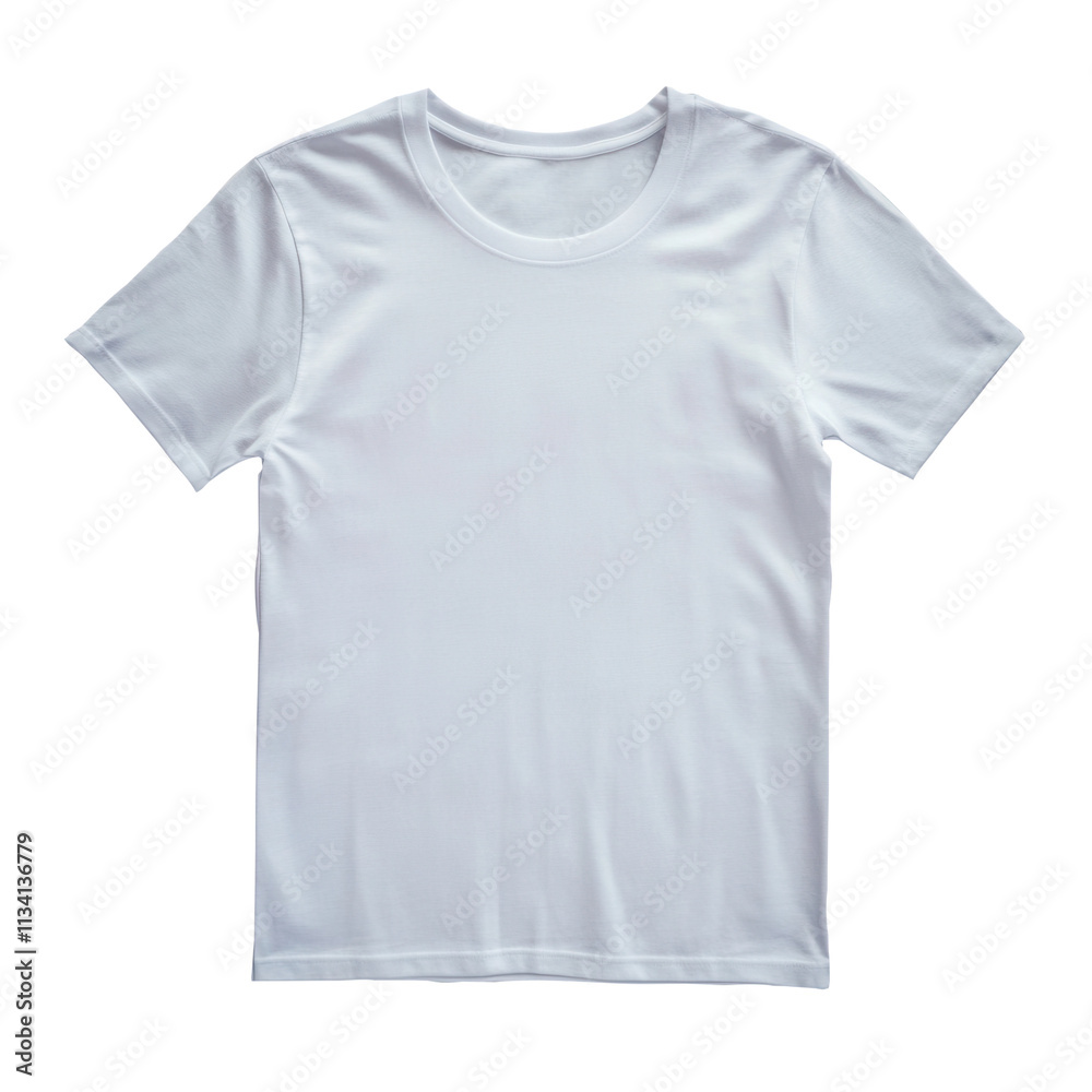 White Plain T-Shirt Isolated on Transparent Background White Plain T-Shirt Isolated on Transparent Background
