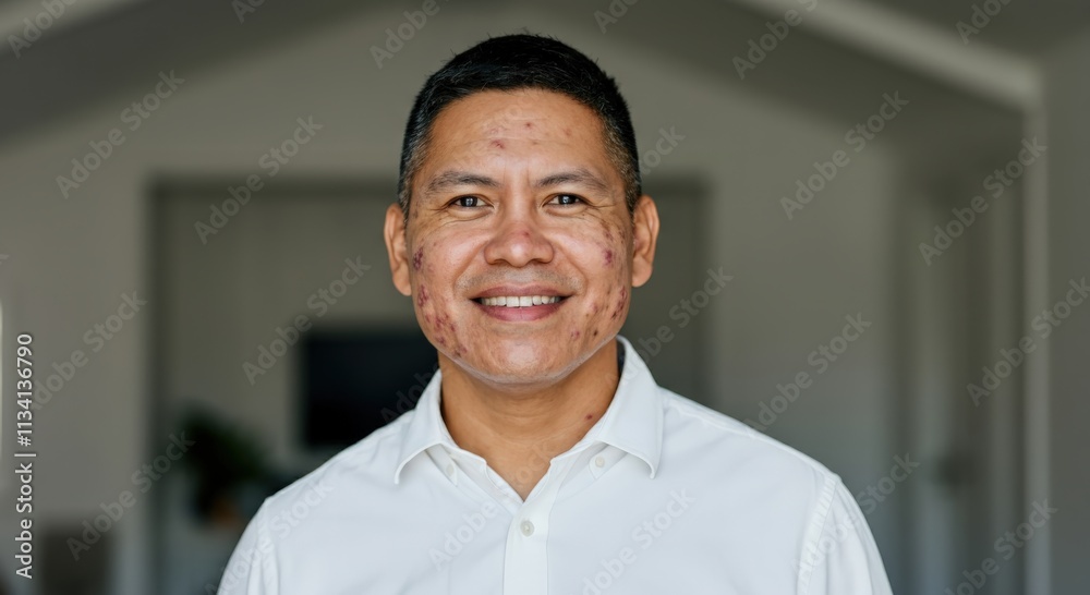 Confident hispanic male adult smiling indoors in professional attire Confident hispanic male adult smiling indoors in professional attire