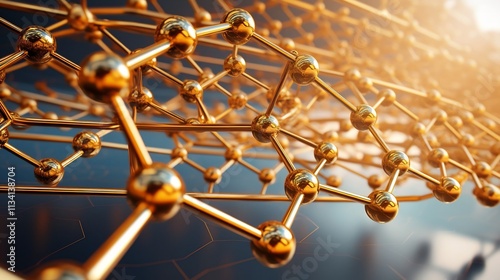 Futuristic digital showcasing intricate molecular structures and geometrical patterns that represent the advanced capabilities and potential of nanotechnology in various fields of science and photo