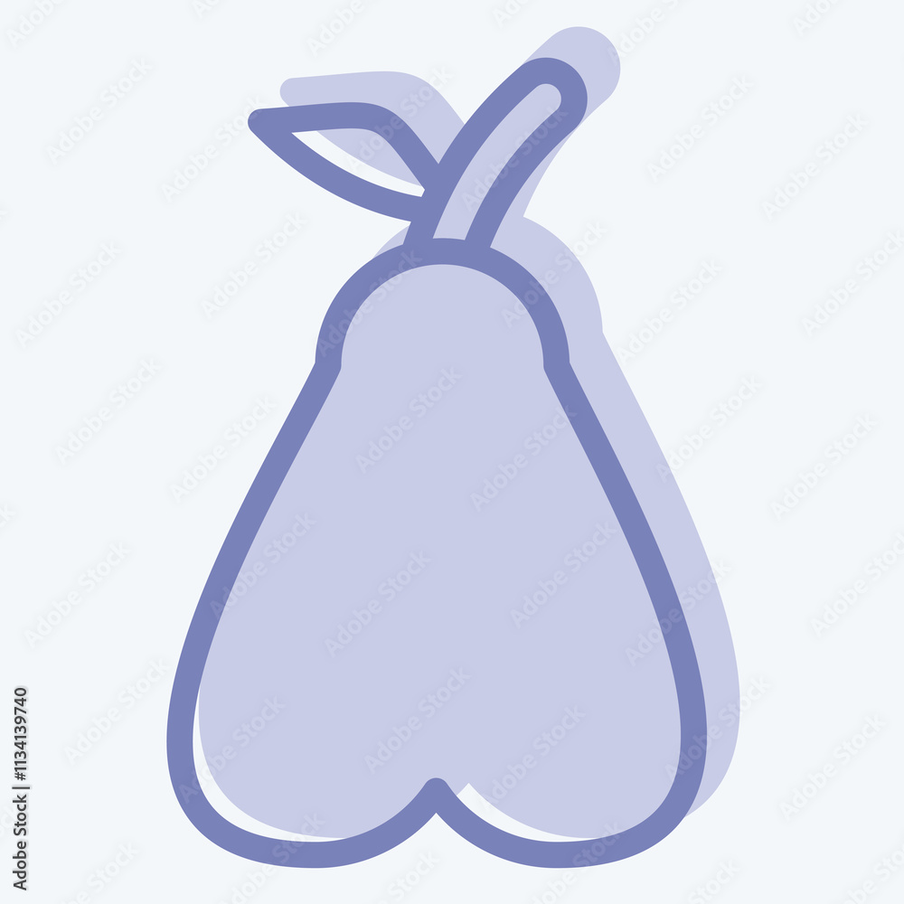 Icon Pear. related to Fruits And Vegetables symbol. two tone style. editable Icon Pear. related to Fruits And Vegetables symbol. two tone style. editable