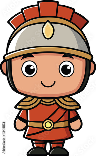 Cute Roman Soldier Cartoon Character 