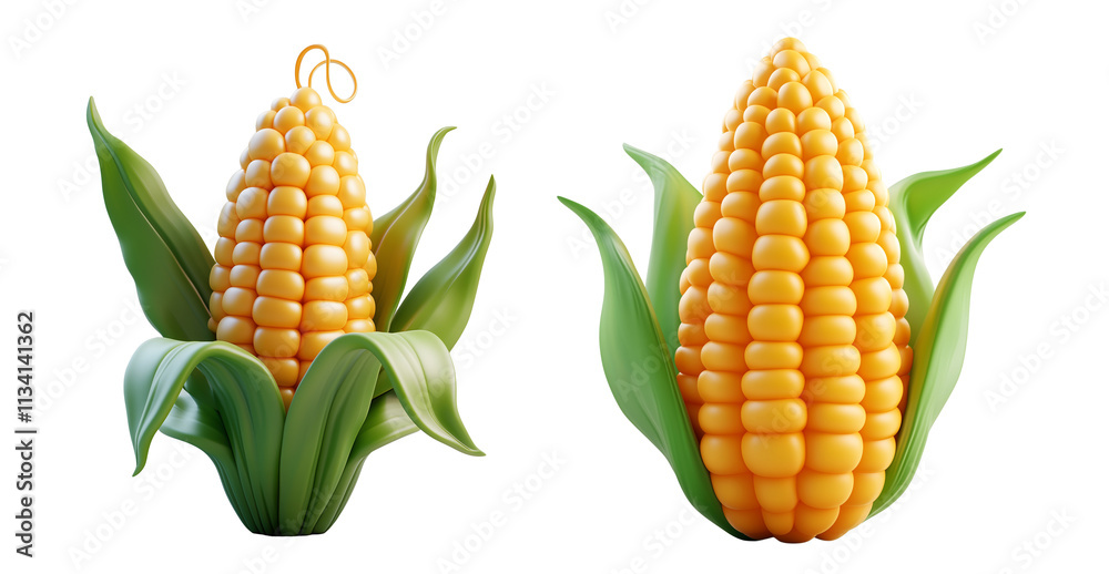 Obraz premium corn cobs isolated on white