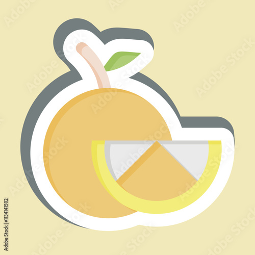 Sticker Orange. related to Fruits And Vegetables symbol. editable