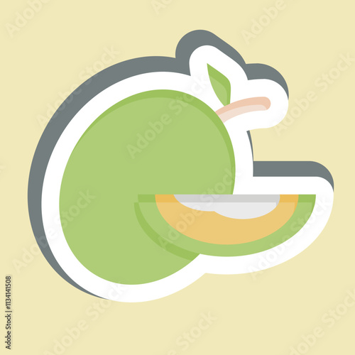 Sticker Melon. related to Fruits And Vegetables symbol. editable