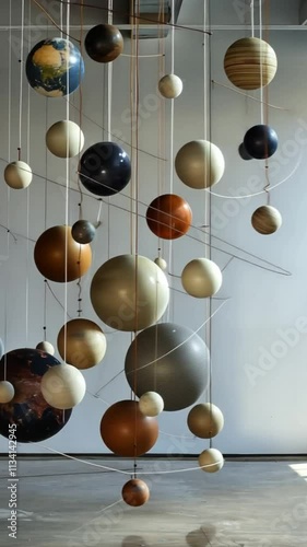 Suspended Celestial Spheres: An Artistic Installation