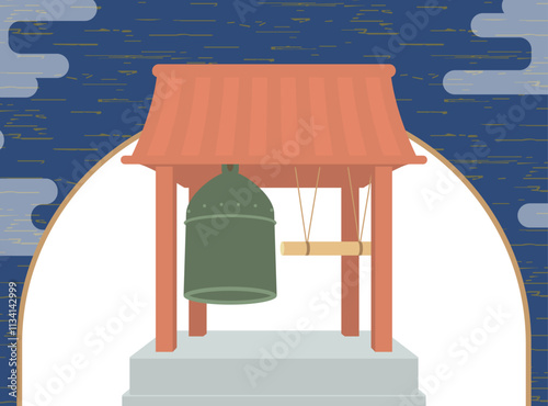 除夜の鐘のイラスト