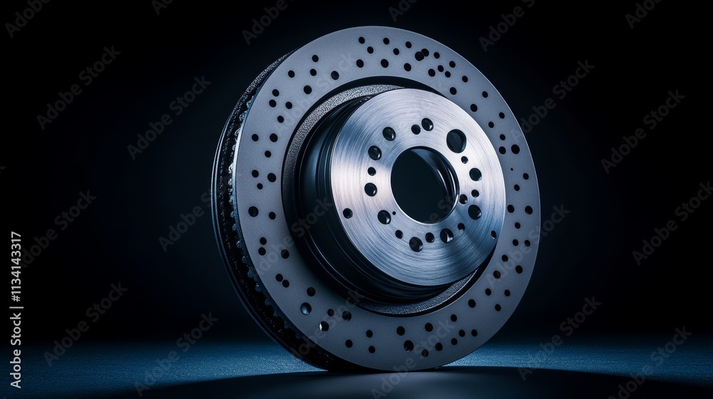 Decorative Close-up of a Metallic Brake Disc Decorative Close-up of a Metallic Brake Disc