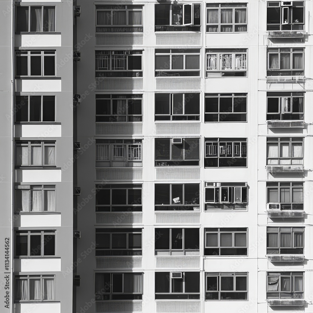 HK commercial building windows in B&W HK commercial building windows in B&W
