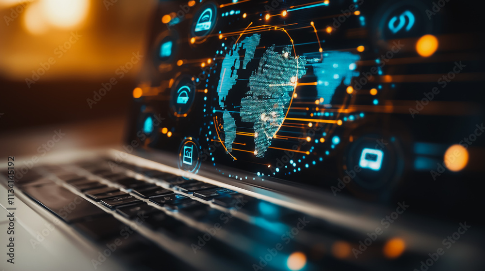 Abstract business Financial charts show a significant increase in profits in the stock market.This is driven by higher interest rates and continued growth. In the innovation world network of financial
