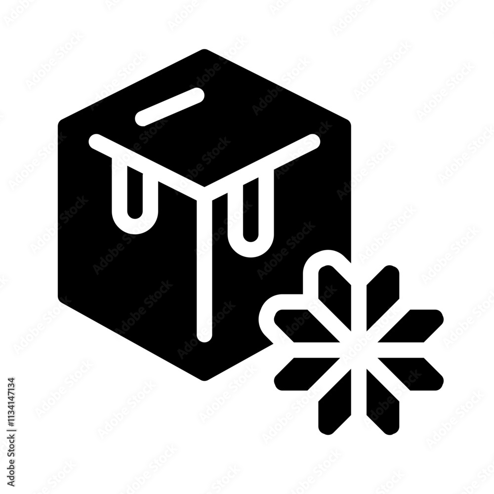 Icon Ice Glacier With Style Glyph Icon Ice Glacier With Style Glyph