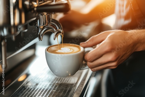 Barista Brewing Perfect Coffee Shot photo