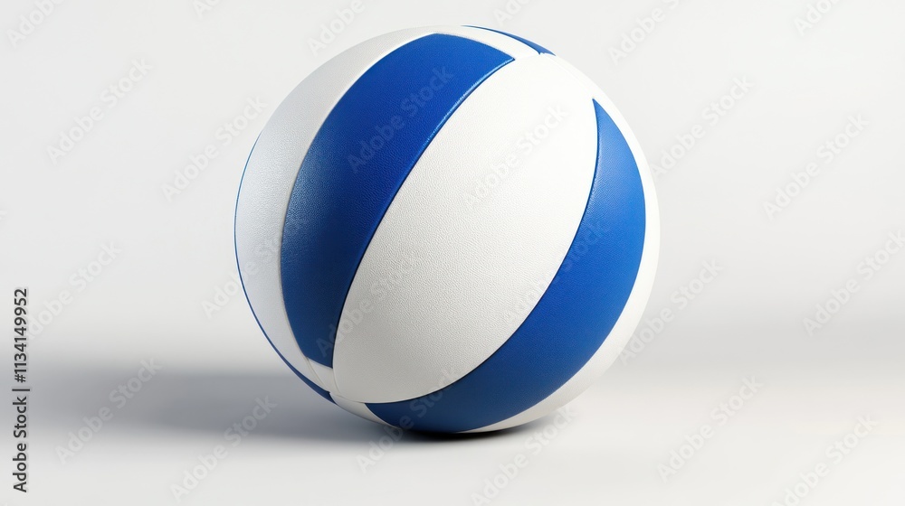 White and blue volleyball sphere on a plain white background. White and blue volleyball sphere on a plain white background.