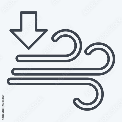 Icon Air Pressure. related to Air symbol. line style. simple design editable