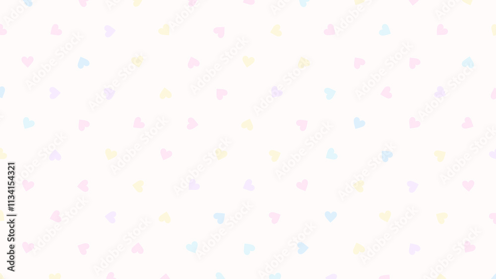 Colorful pastel heart pattern background.