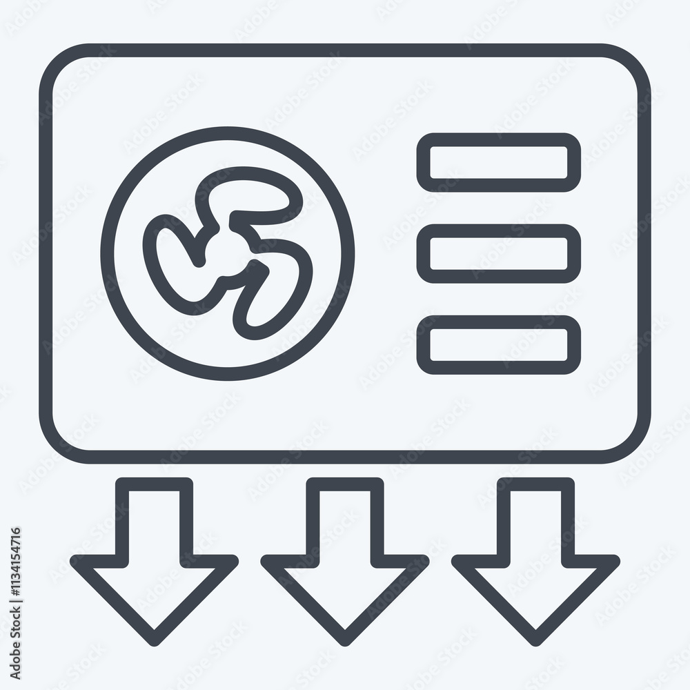 Icon Vent. related to Air symbol. line style. simple design editable Icon Vent. related to Air symbol. line style. simple design editable