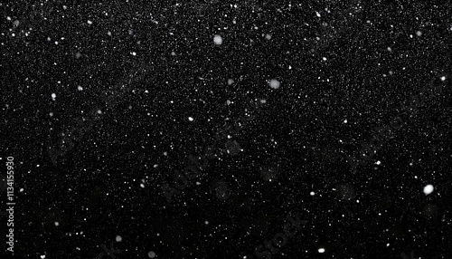 Mesmerizing Close-Up of a Snowstorm at Night, High-Definition Capture of Falling Snowflakes in Darkness for Winter Weather Concepts, Holiday Backgrounds, Nature Art, and Atmospheric Designs