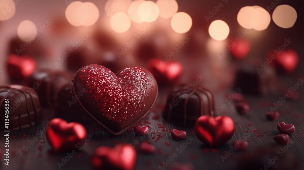 Heart in glitter. Happy valentine day concept, love. Generated in ai Heart in glitter. Happy valentine day concept, love. Generated in ai