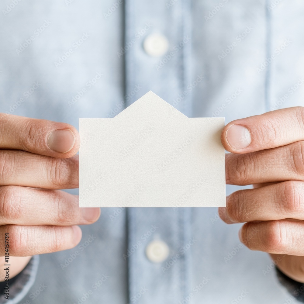 Minimalist Blank Card in Hands with Soft Light Minimalist Blank Card in Hands with Soft Light