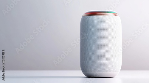 A clean and modern portable wireless speaker, isolated on a white background photo