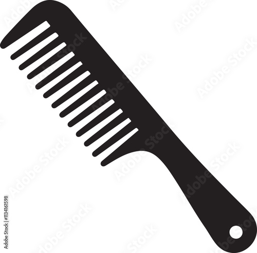 comb isolated on white background, hair icon set silhouette vector style