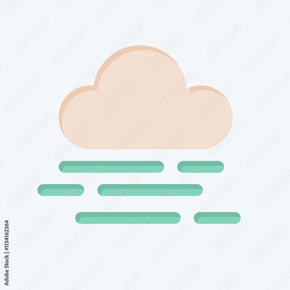 Icon Smog. related to Air symbol. flat style. simple design editable Icon Smog. related to Air symbol. flat style. simple design editable