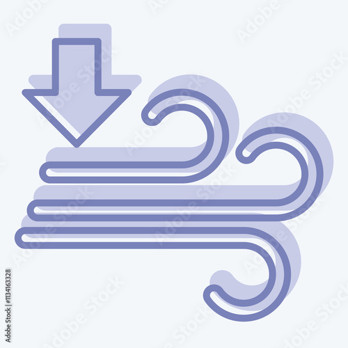 Icon Air Pressure. related to Air symbol. two tone style. simple design editable