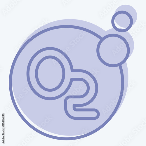 Icon Oxygen. related to Air symbol. two tone style. simple design editable