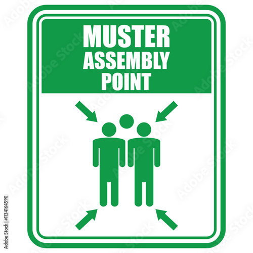 Muster Assembly point, sign vector