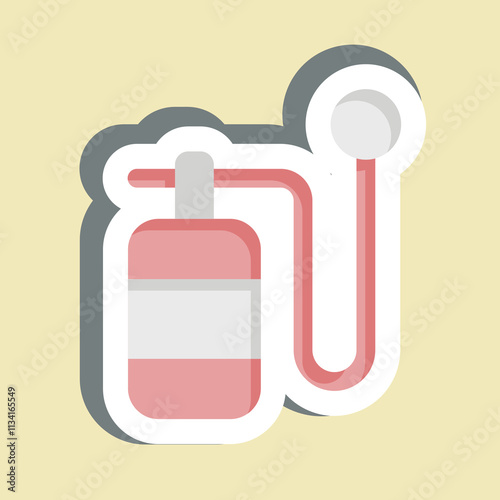 Sticker Oxygen Bottle. related to Air symbol. simple design editable