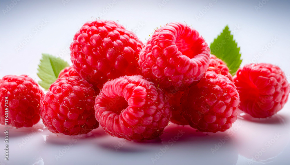 raspberries on white background raspberries on white background