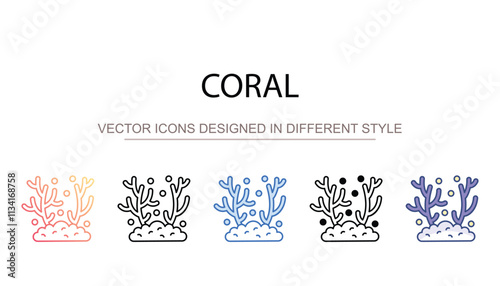 Coral icon design with white background stock illustration