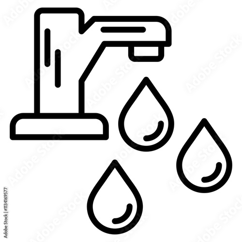 smart water tap single icon