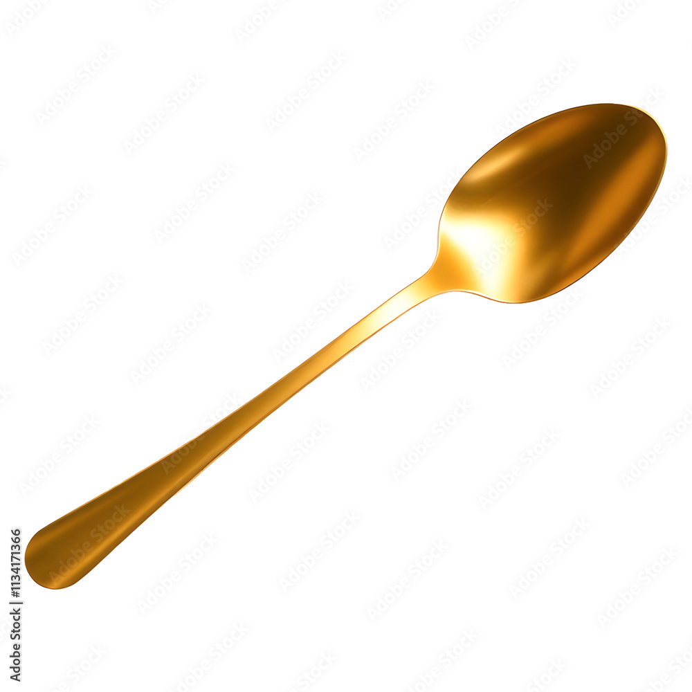 golden spoon isolated on white background. golden spoon isolated on white background.