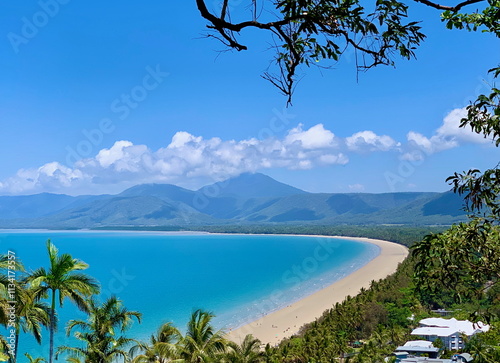  Scenic view of Four Mile Beach from Trinity Bay Lookout in Port Douglas