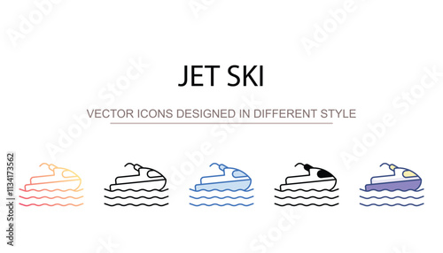 Jet ski icon design with white background stock illustration