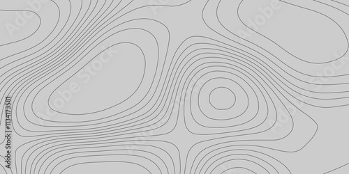 Topographic grey abstract high contour ultra map quality line background of the terrain map, contouring outline cartography texture geographic mountain abstract grid futuristic landscape background.