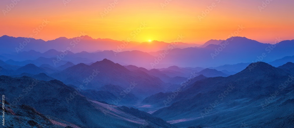 Sunrise over majestic mountain range. Sunrise over majestic mountain range.