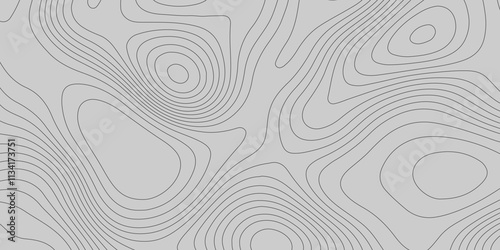 Topographic grey abstract high contour ultra map quality line background of the terrain map, contouring outline cartography texture geographic mountain abstract grid futuristic landscape background.