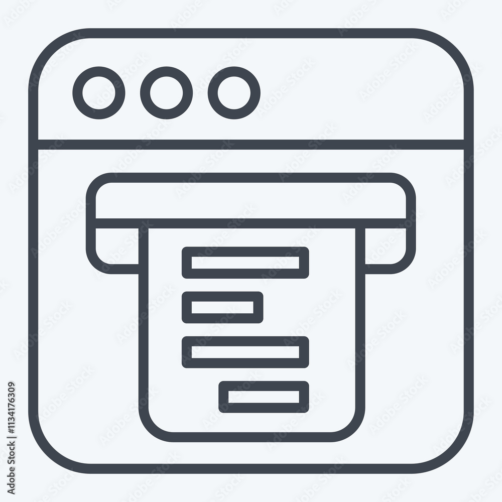 Icon Digital Receipt. related to Dropshipping symbol. line style. design editable Icon Digital Receipt. related to Dropshipping symbol. line style. design editable