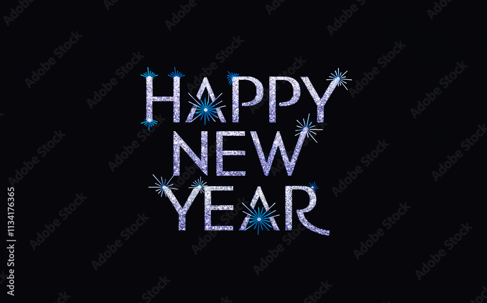 Happy New Year Words In Graphic Illustration (NYE) Happy New Year Words In Graphic Illustration (NYE)