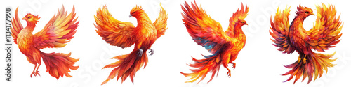 Wallpaper Mural Majestic Fiery Phoenix Bird Mythical Creature with Stunning Vibrant Flaming Wings and Feathers  Powerful Mythological Symbol of Rebirth Transformation and Divinity Torontodigital.ca