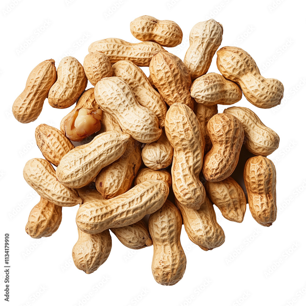 Unpeeled peanuts isolated on white background Unpeeled peanuts isolated on white background