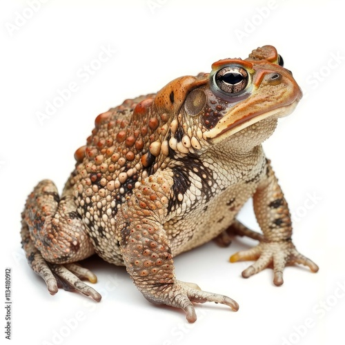 Studio shot of an eastern american toad - anaxyrus americanus - isolated on white photo