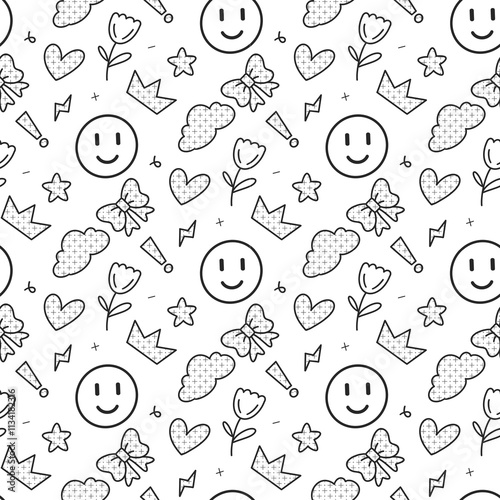 seamless pattern with monsters